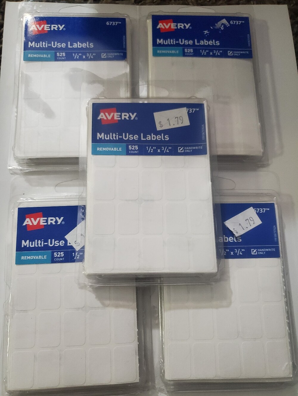 5 Pks Avery Multi Use Labels